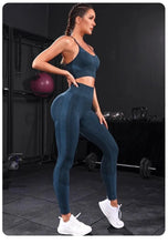 Lade das Bild in den Galerie-Viewer, 2-teiliges nahtloses Yoga-Set für Damen | Sportanzug mit High Waist Leggings - [product_type - selley.de
