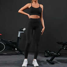 Lade das Bild in den Galerie-Viewer, 2-teiliges nahtloses Yoga-Set für Damen | Sportanzug mit High Waist Leggings - [product_type - selley.de
