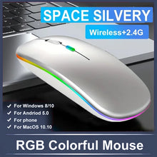 Lade das Bild in den Galerie-Viewer, RGB Funkmaus – Bluetooth &amp; 2,4GHz – Wiederaufladbar &amp; Leise

