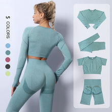 Lade das Bild in den Galerie-Viewer, Seamless Yoga Set für Damen | Leggings, Shorts und Top - [product_type - selley.de
